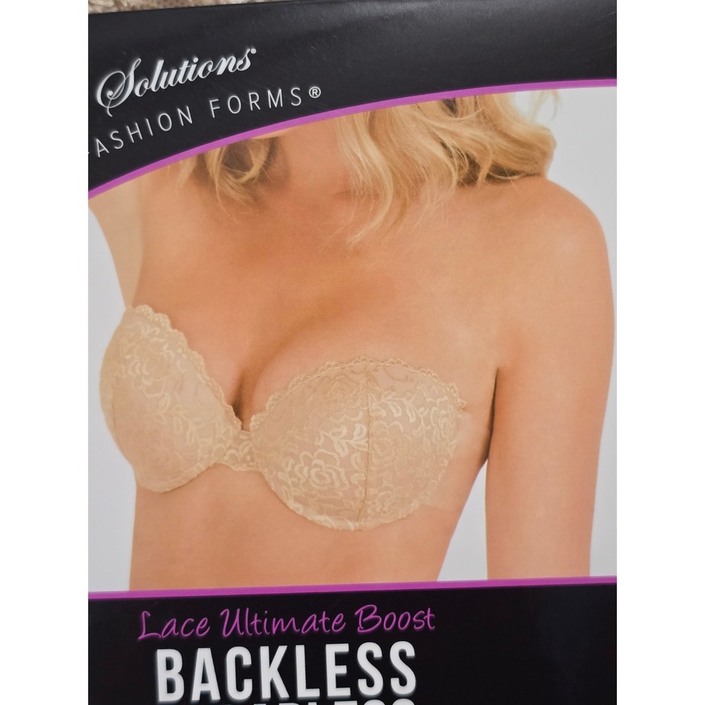 Fashion Forms‎ Lace Ultimate Boost Backless Strapless Bra Nude DD TR063